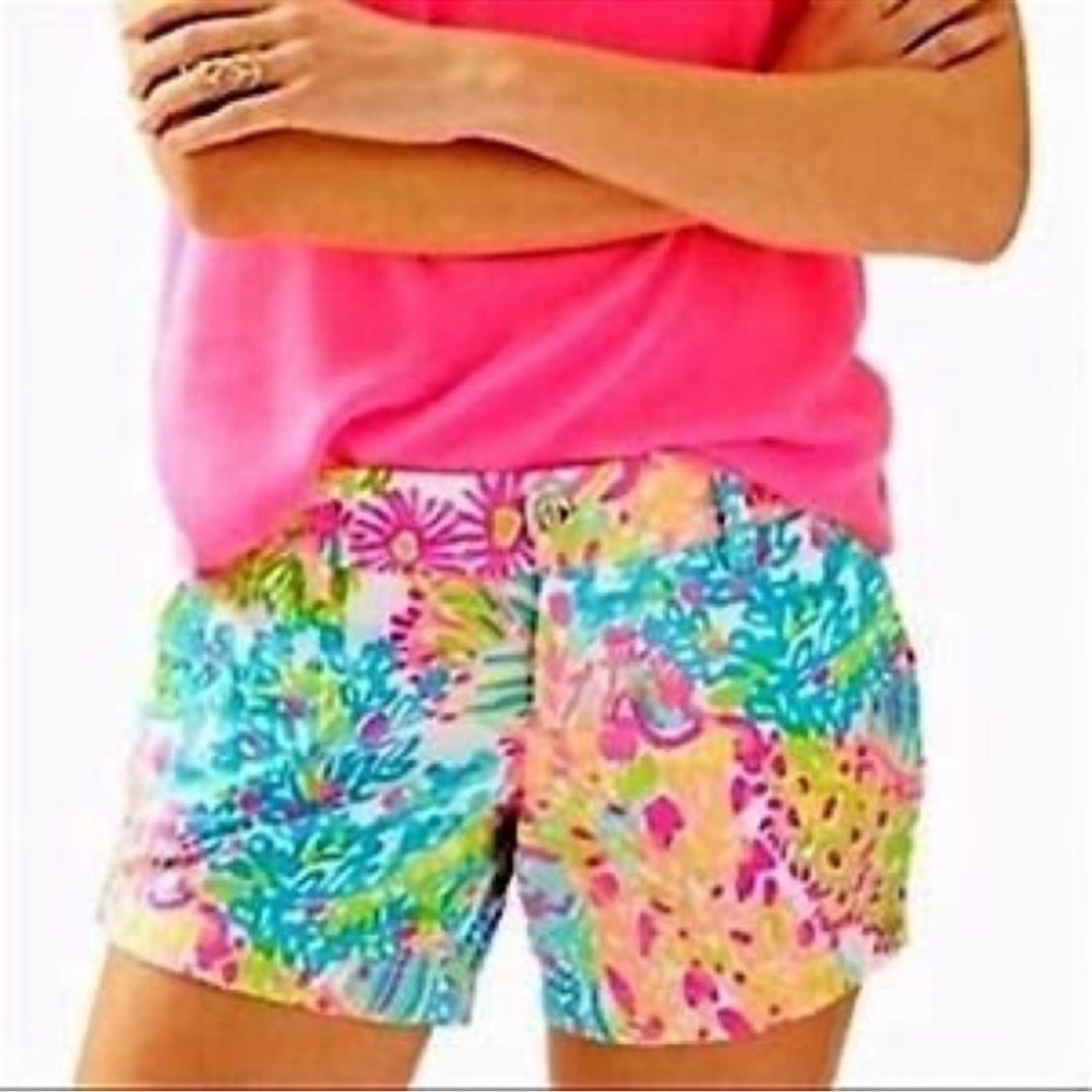 Lilly Pulitzer Callahan Shorts Lovers Coral Excellent Size 00 - Picture 1 of 8